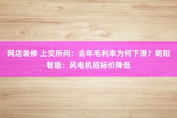 网店装修 上交所问：去年毛利率为何下滑？明阳智能：风电机招标价降低